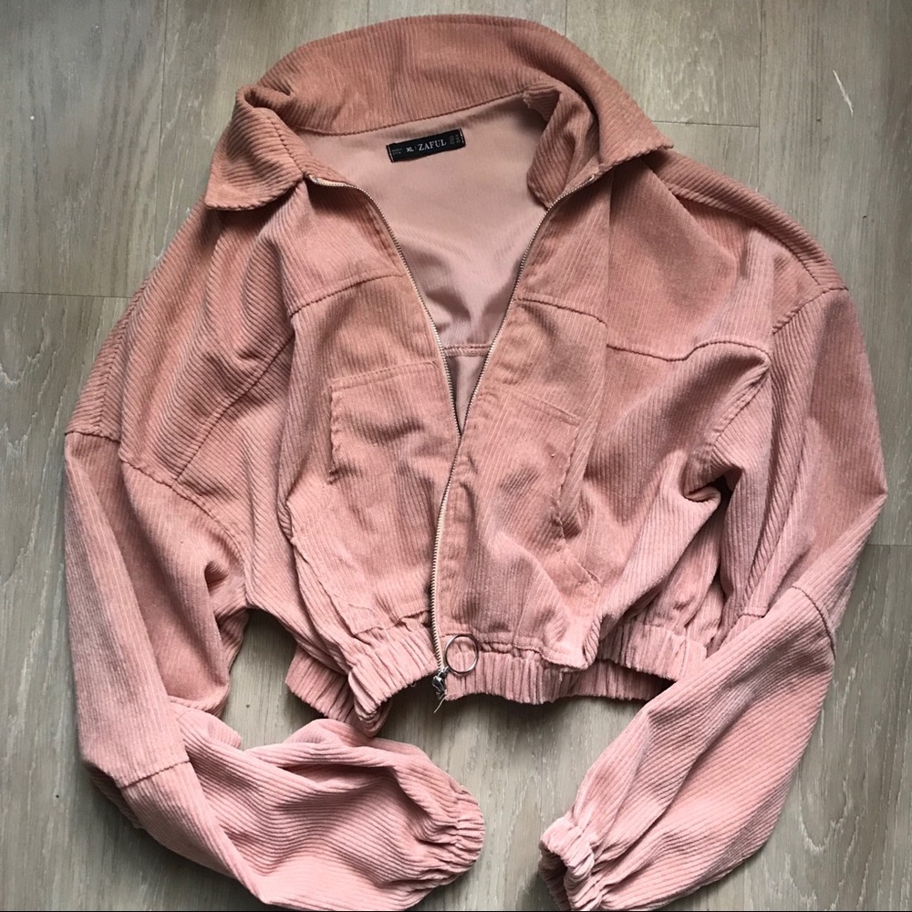 Baby pink cropped jacket
